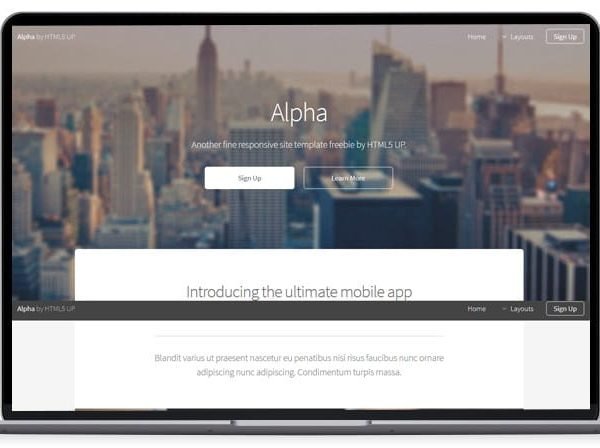 Alpha - HTML5 Landing Page