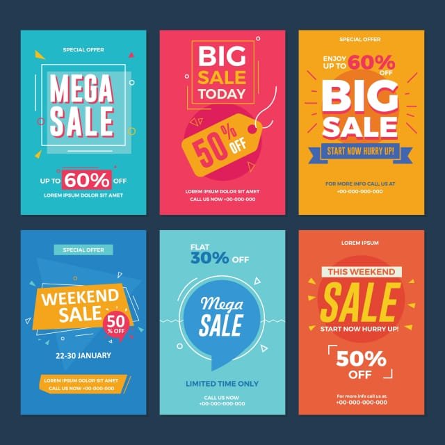 Collection Of Sale And Discount Offers Flyers (Turbo Premium Space)