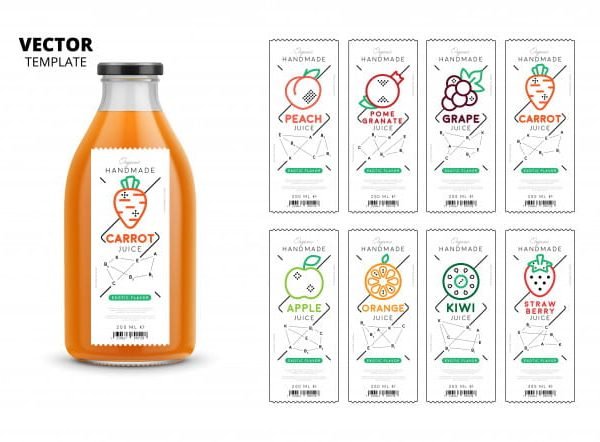 Fresh juice packaging mockup set (Turbo Premium Space)