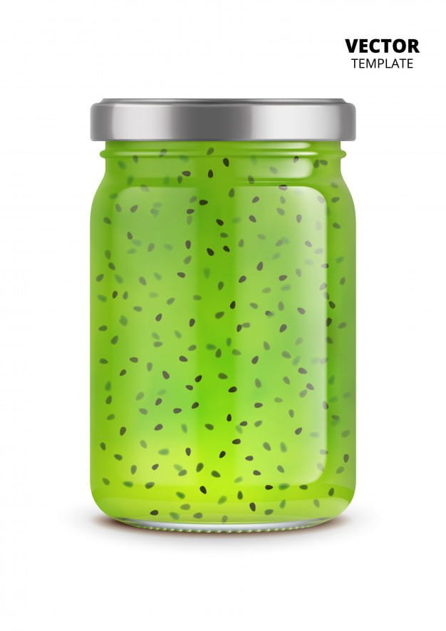 Jam jar glass mockup isolated