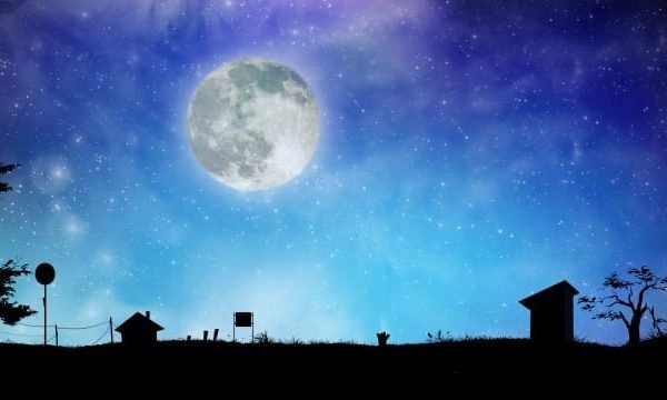 Night View Moon Starry Sky Night Illustration (Turbo Premium Space)