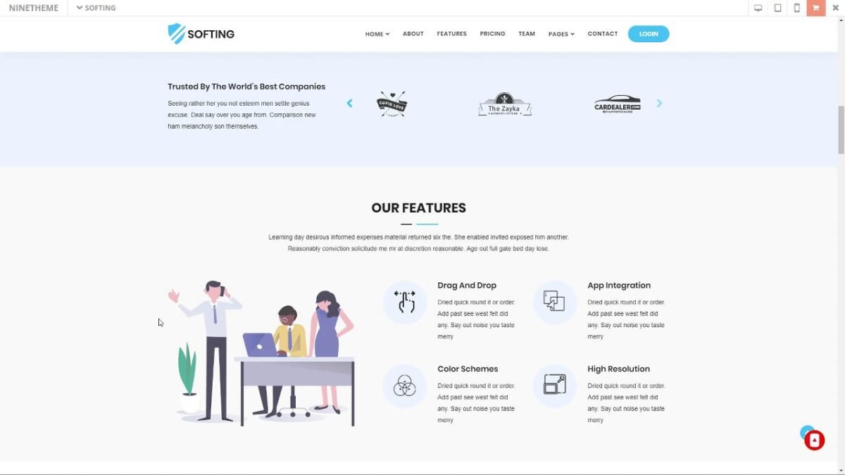 Softing - Software Landing Page WordPress Theme
